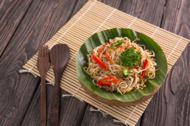 oseng tauge. Stir fry fasulye filizi