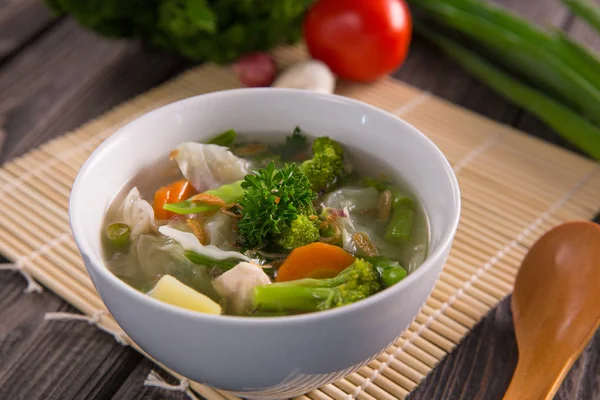 Sayur sop or vegetable soup — Stock Photo, Image