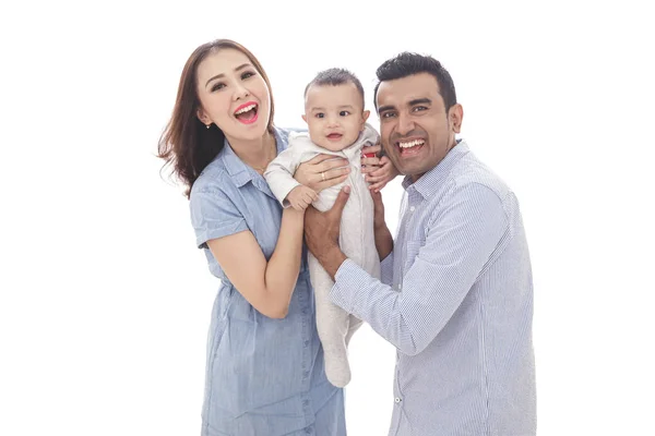 Expressive parents with their cute son — Stock Photo, Image