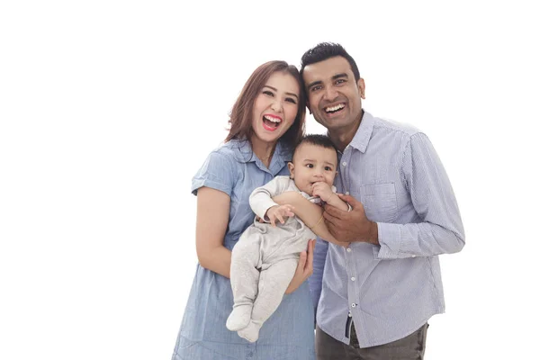 Expressive parents with their cute son — Stock Photo, Image