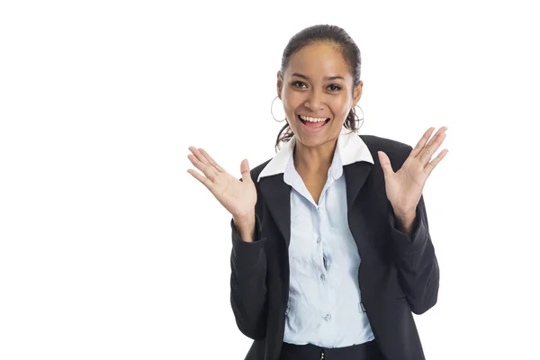 Unga busineswoman med glada uttryck — Stockfoto