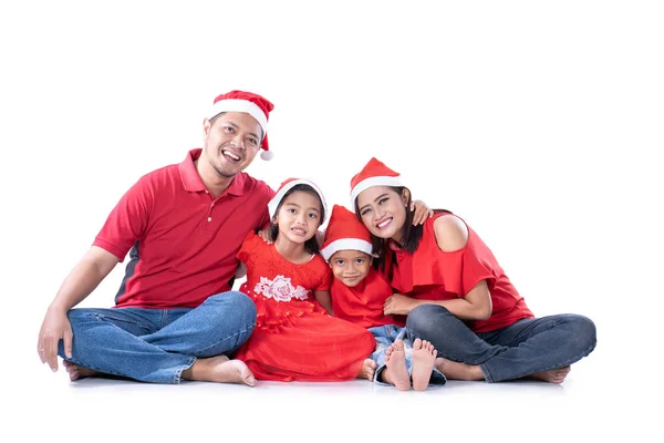 가족과 어린이 초상화입니다. 크리스마스 테마 — 스톡 사진