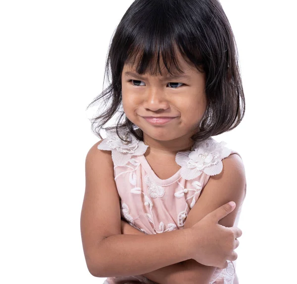 Kid expression isolated over white — Stock Photo, Image