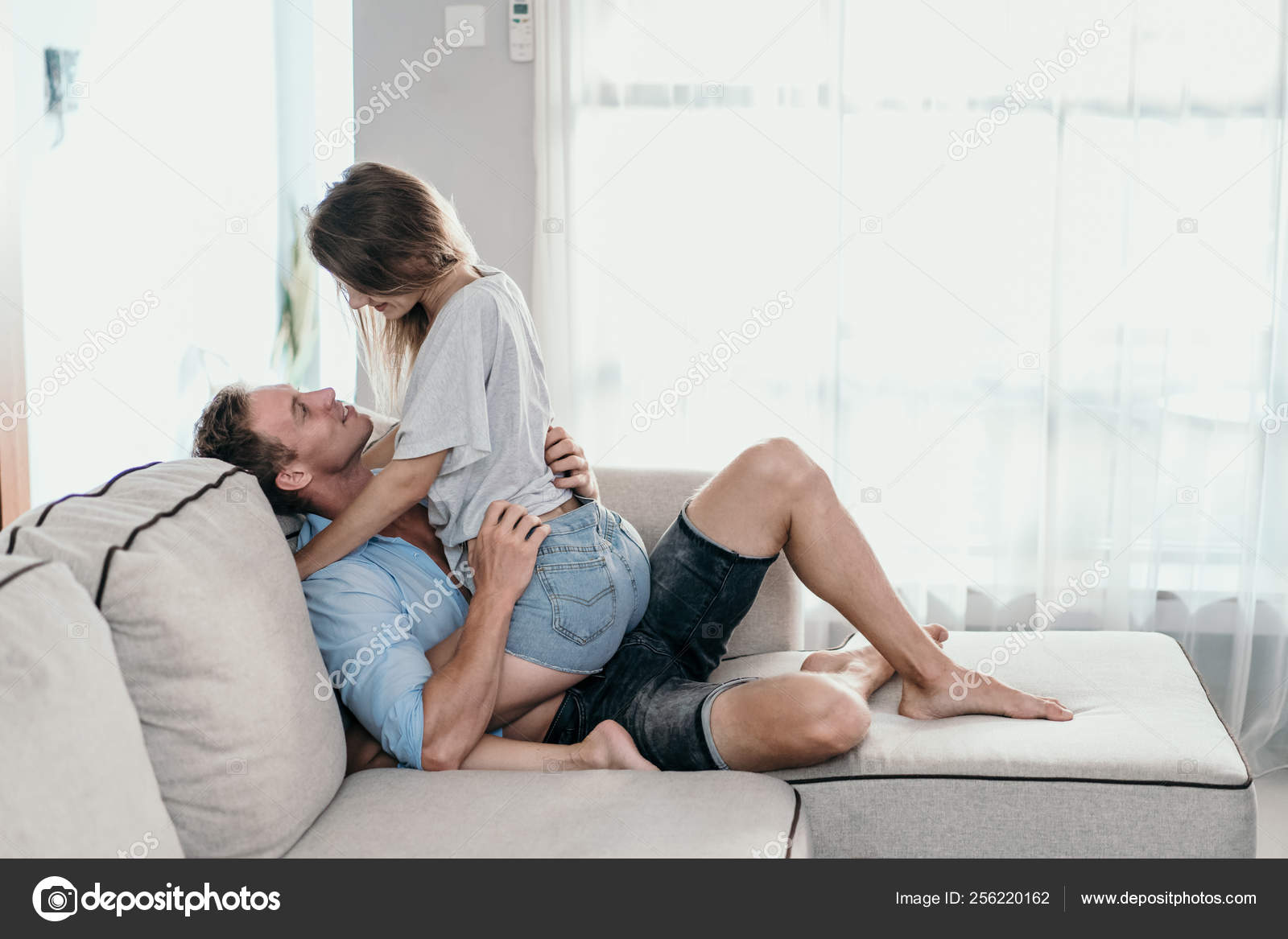 Download - Couple romantic in love. woman sitting on mans lap and hold hand...