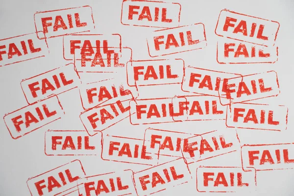 Fail Word stempel op wit papier — Stockfoto