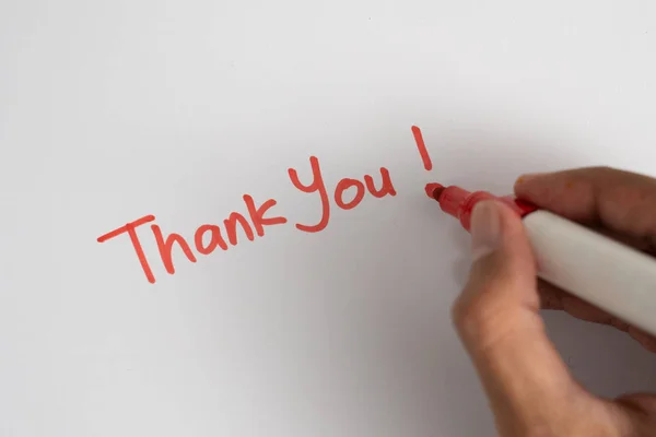 Hand writing thank you Stock Image