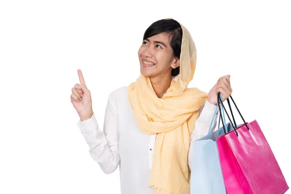 Compras pensando mujer — Foto de Stock