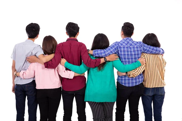 Mejor amigo sosteniendo disparar de la mano por detrás — Foto de Stock