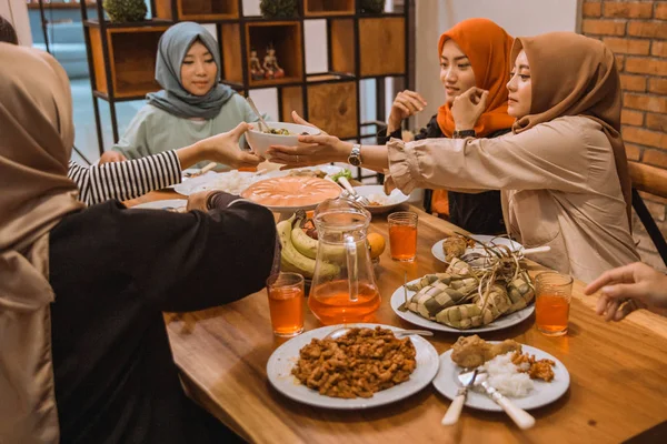 portrait happy family when breaking fast together