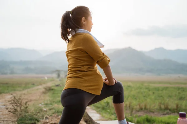 屋外で運動する妊娠中の女性 — ストック写真