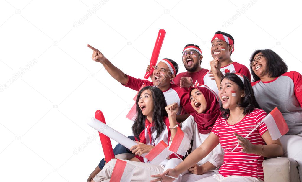 indonesian supporter watching with excitement