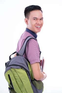 okul çantası ile genç asyalı öğrenci