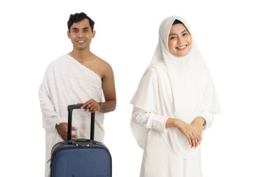 Müslüman hacılar ve umrah çiftler.
