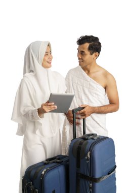Güzel Müslüman çift hac ve umrah