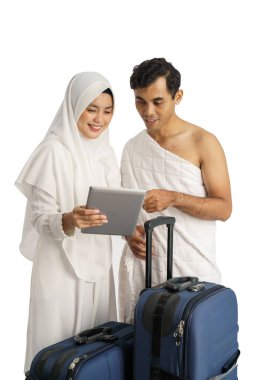 Güzel Müslüman çift hac ve umrah