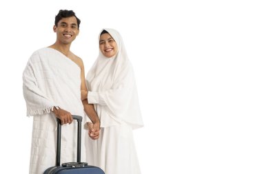 Müslüman hacılar ve umrah çiftler.
