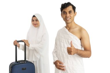 Güzel Müslüman çift hac ve umrah
