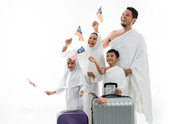 Familia malaya umrah y hajj — Foto de Stock