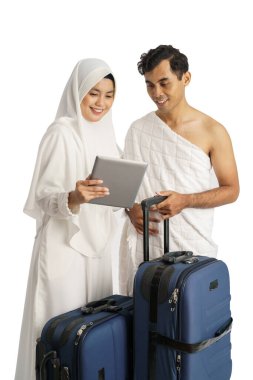 Güzel Müslüman çift hac ve umrah