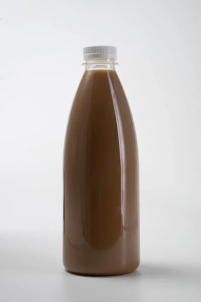 Makieta produktu kawy na plastikowej butelce — Zdjęcie stockowe