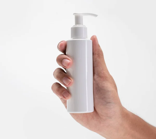Plastikowe butelki do dezynfekcji dłoni produkt makieta — Zdjęcie stockowe