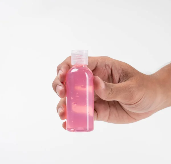 Liquid product on blank plastic container bottle mockup — Stock Photo, Image