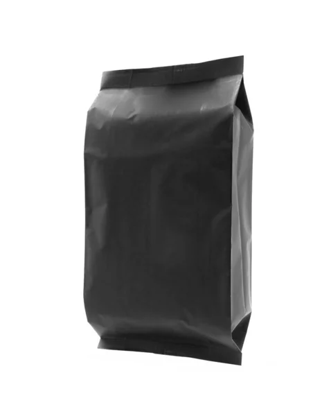 Contenedor de bolsa de pie negro en blanco — Foto de Stock