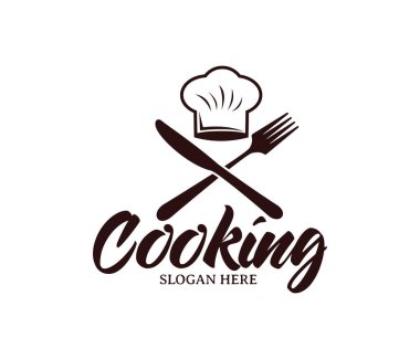 Restoran Cafe bistro yemek Şef vektör logo tasarım şablonu