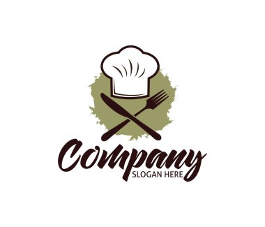 Restoran Cafe bistro yemek Şef vektör logo tasarım şablonu