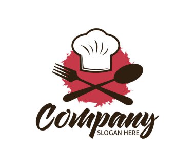Restoran Cafe bistro yemek Şef vektör logo tasarım şablonu