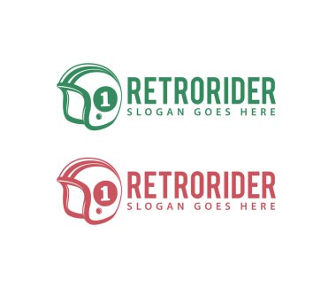 Retro Motosiklet binici meraklısı salonu kulüp topluluk vektör logo tasarım şablonu