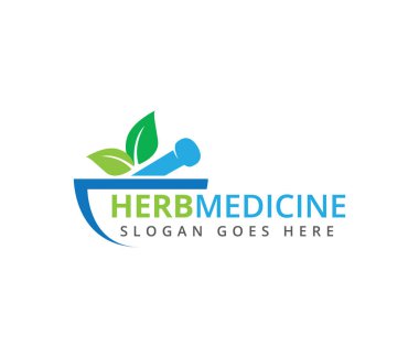 Bitkisel eczane tıbbi tedavi tıp kliniği vektör logo tasarım şablonu