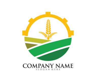 Tarım arazi çiftlik alanı vektör logo tasarım şablonu