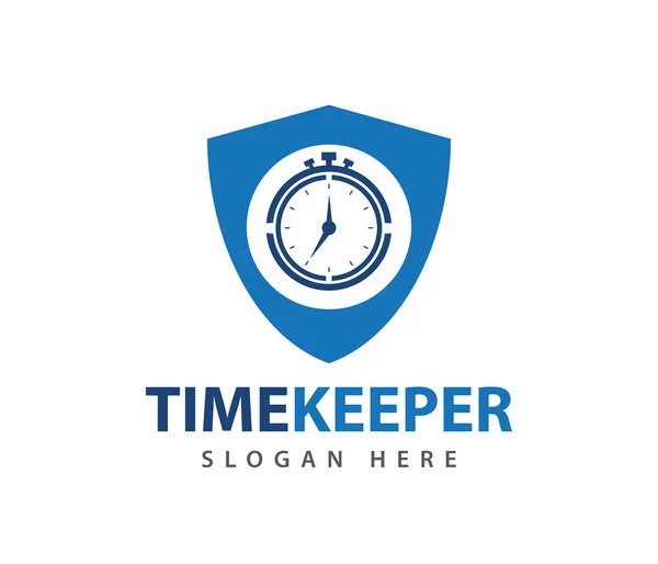 Zamanı Kaleci Güvenlik Görevlisi Kalkan Online Teknoloji Vektör Logo Tasarım — Stok Vektör