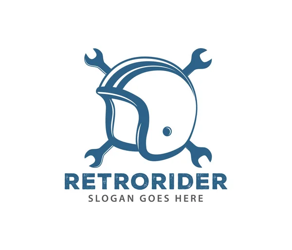 Retro Motociclista Entusiasta Loja Clube Comunidade Vetor Logotipo Design Modelo —  Vetores de Stock