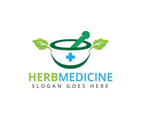 Kräuterapotheke Medizinische Behandlung Medizin Klinik Vektor Logo Design Vorlage — Stockvektor