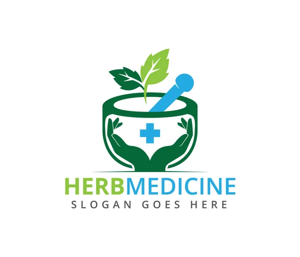 Kräuterapotheke Medizinische Behandlung Medizin Klinik Vektor Logo Design Vorlage — Stockvektor