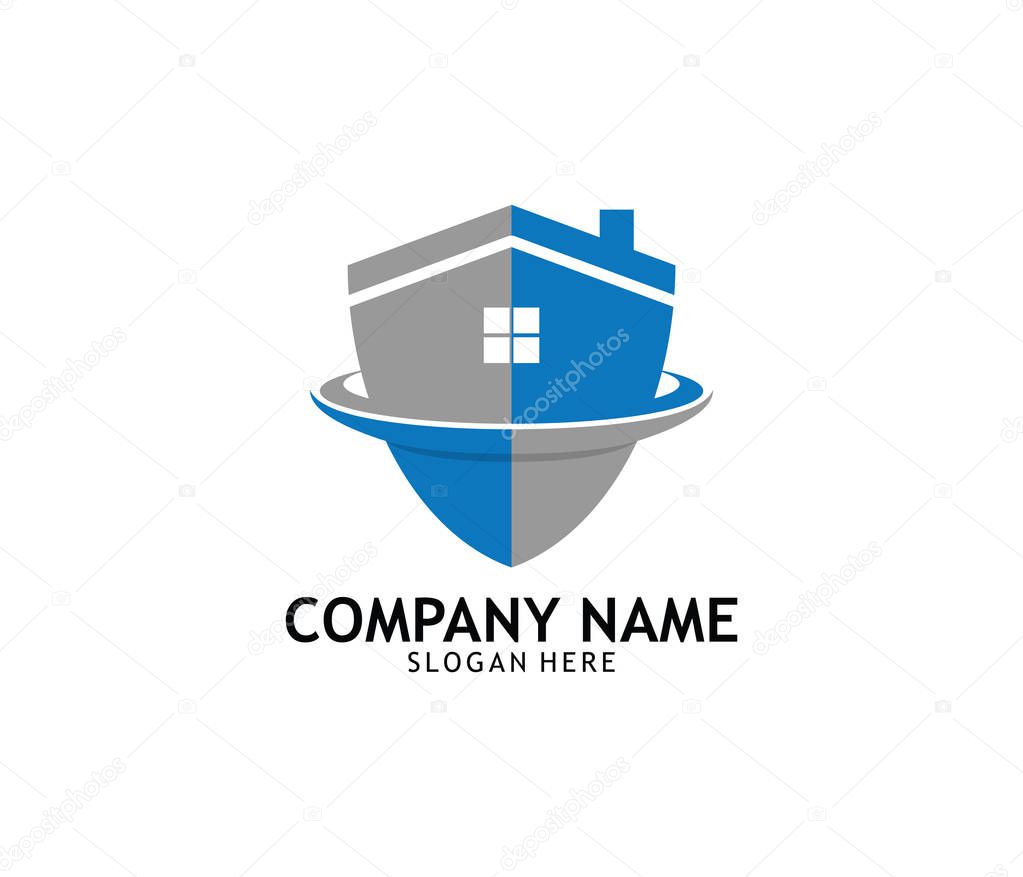 Security guard shield online technology vector logo design template