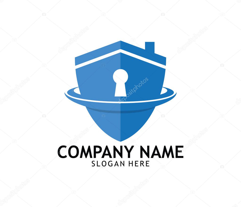 Security guard shield online technology vector logo design template
