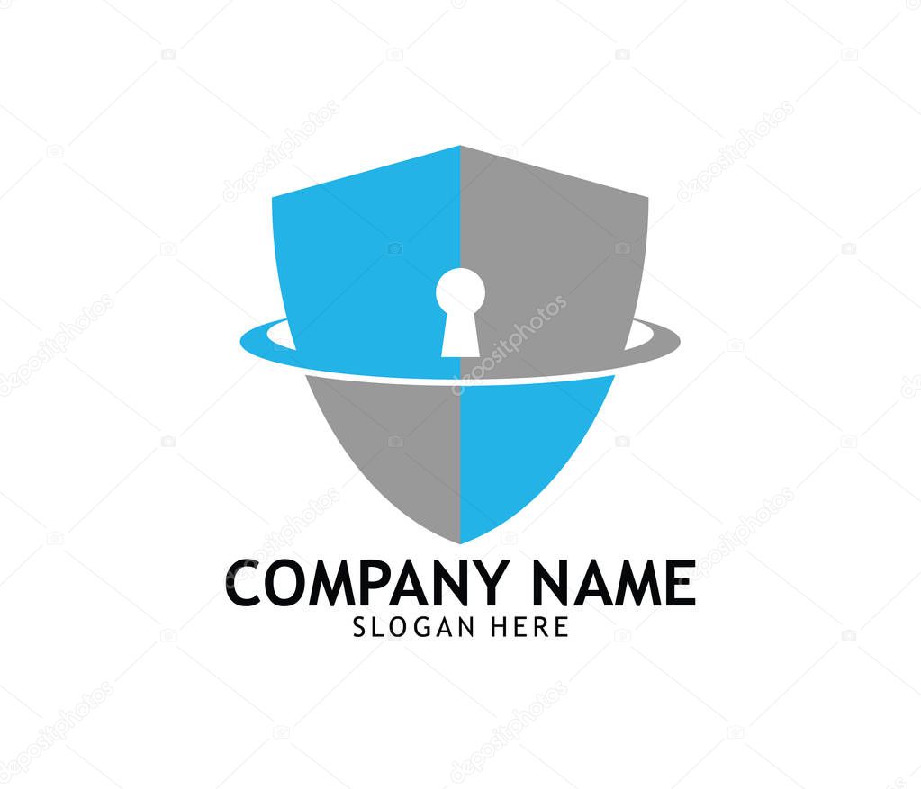 Security guard shield online technology vector logo design template