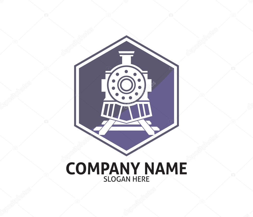 Train and subway transportation vector icon logo design template
