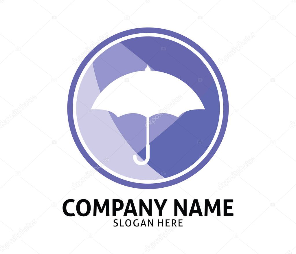 umbrella illustration protection vector logo design template