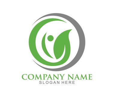 Doğa bitkisel ilaç sağlıklı insanlar sağlık vektör logo tasarım şablonu