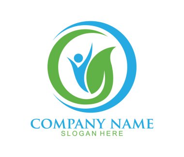 Doğa bitkisel ilaç sağlıklı insanlar sağlık vektör logo tasarım şablonu