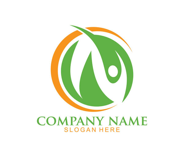 nature herbal medicine healthy people wellness vector logo design template