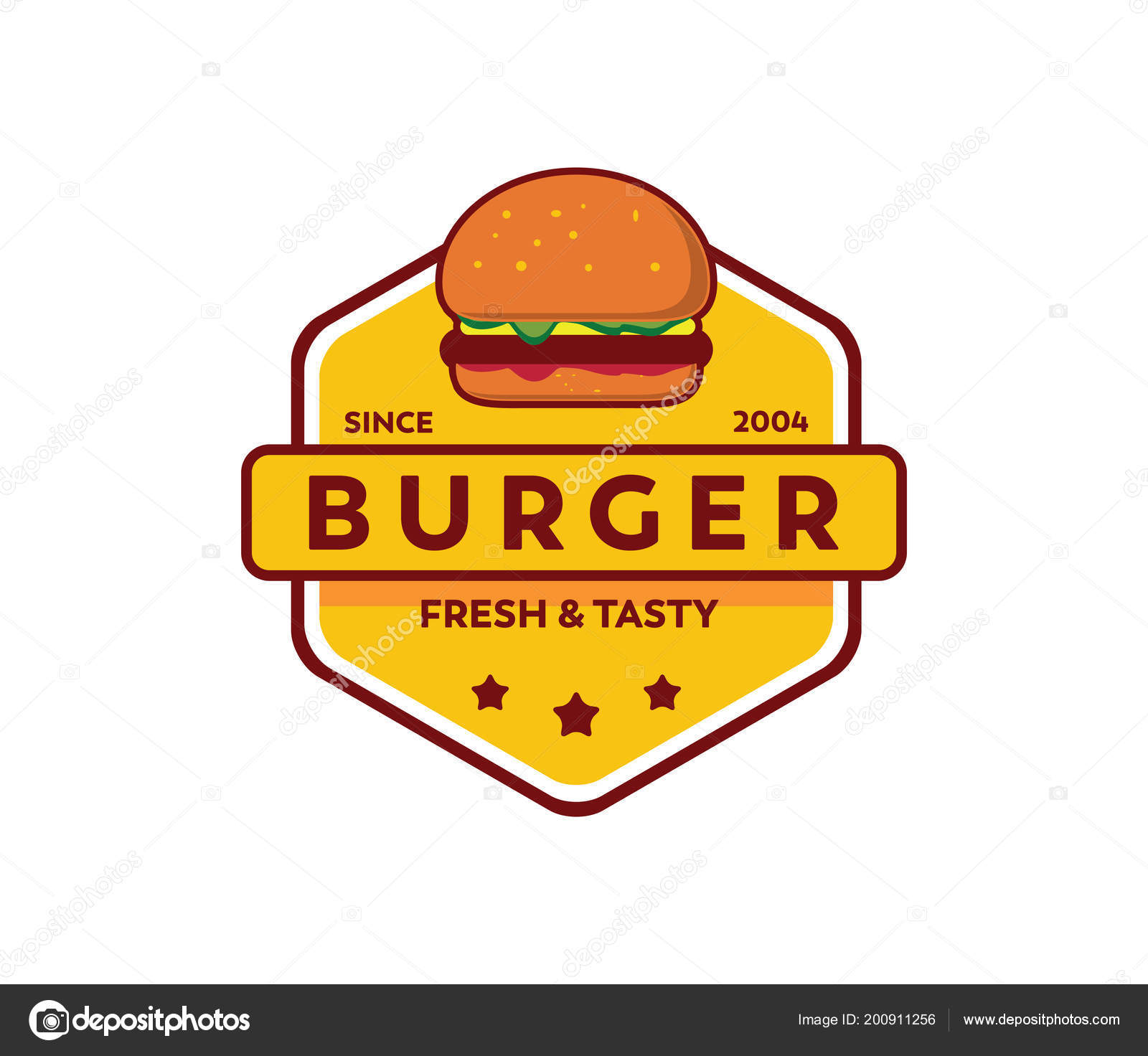 Burger Vector Restaurant Street Food Cafe Icon Logo Design
