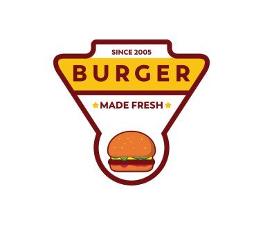 Restoran veya sokak gıda Cafe simgesi logo tasarım şablonunun Burger vektör