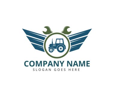 traktör tarım çiftlik alanı araç vektör simge logo tasarım şablonu