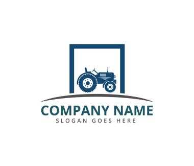 traktör tarım çiftlik alanı araç vektör simge logo tasarım şablonu