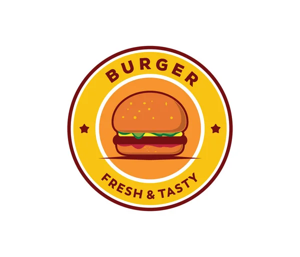 Wektor Burger Restaurant Lub Ulicy Żywności Café Ikona Logo Projekt — Wektor stockowy